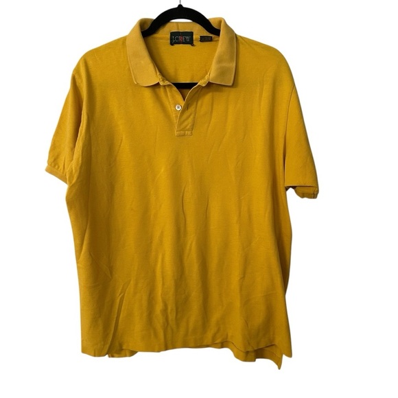 J. Crew Men’s Short Sleeve Mustard Yellow Casual Cotton Polo Sz XL GUC - Picture 1 of 7